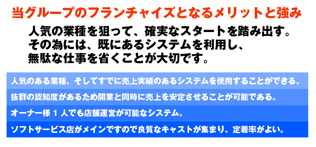 当グループのフランチャイズとなるメリットと強み